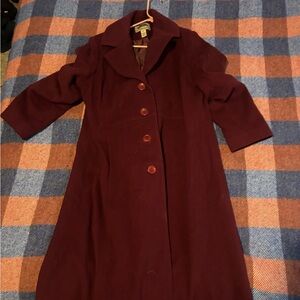 Mark. Reed Deep Red Wool Coat